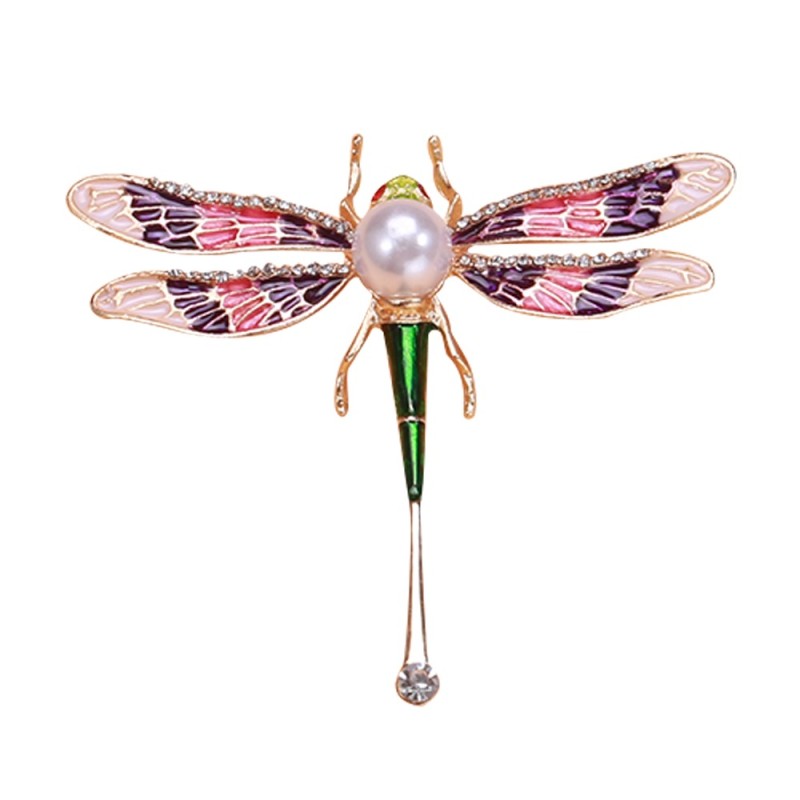 BrochesLibélula de cristal con perla - broche