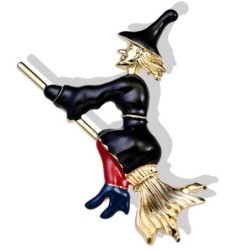Witch on the broom - broochBrooches