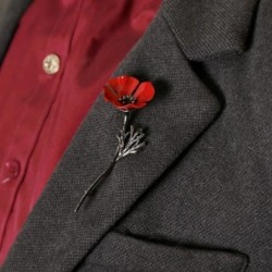 BrochesTrébol rojo de cuatro hojas - broche elegante