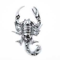 PegatinasEscorpión plateado - emblema de metal - pegatina para coche