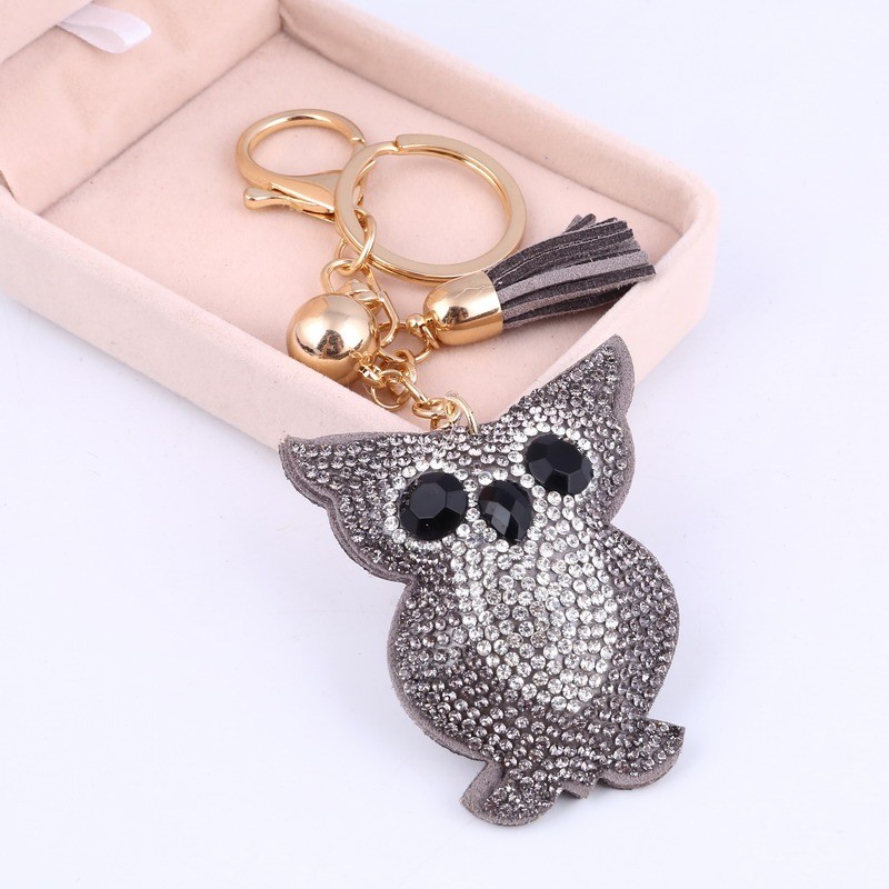 Crystal owl - metal keychainKeyrings