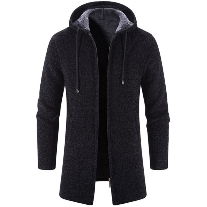 ChaquetasElegante suéter cálido - suéter largo con capucha ChaquetasElegante suéter cálido - suéter largo con capucha