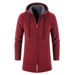 Elegant warm pullover - long hooded sweaterJackets