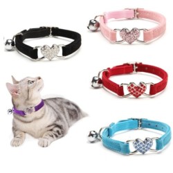 Collares & correasCollar para perros/gatos - ajustable - con corazón de cristal / campana