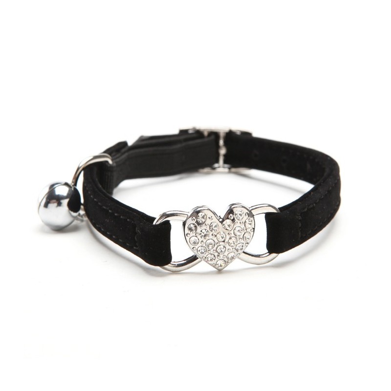 Collares & correasCollar para perros/gatos - ajustable - con corazón de cristal / campana