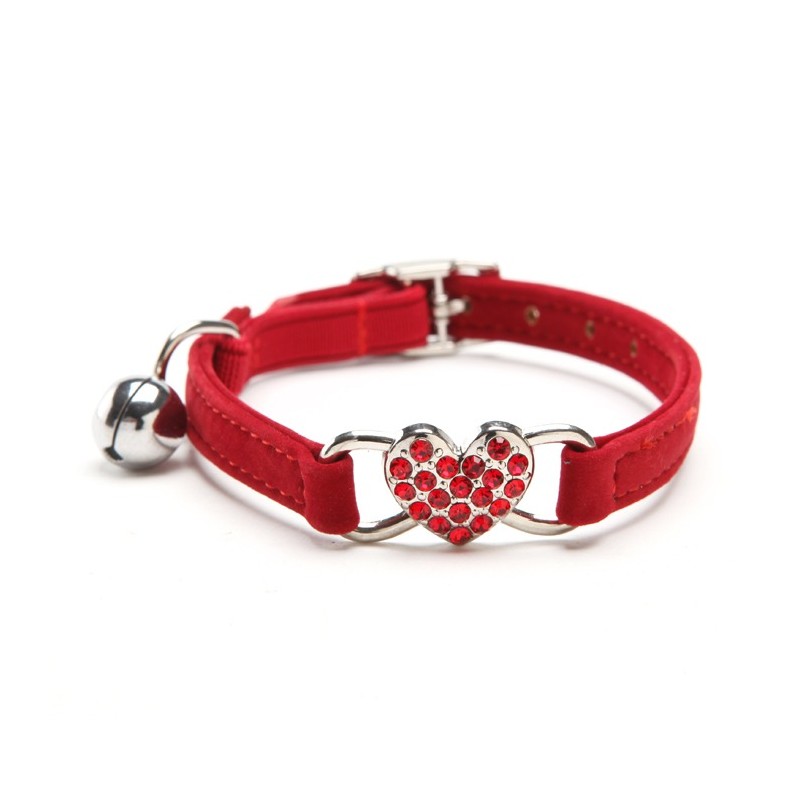 Collares & correasCollar para perros/gatos - ajustable - con corazón de cristal / campana