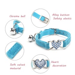 Collares & correasCollar para perros/gatos - ajustable - con corazón de cristal / campana