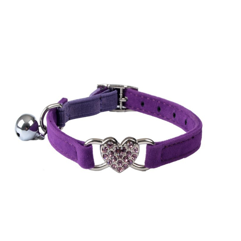 Collares & correasCollar para perros/gatos - ajustable - con corazón de cristal / campana