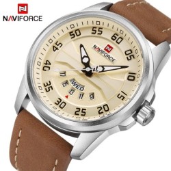 NAVIFORCE - classic sports watch - quartz - leather strap - waterproofWatches
