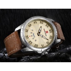 RelojesNAVIFORCE - reloj deportivo clásico - cuarzo - correa de piel - resistente al agua