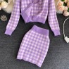 VestidosConjunto de cuadros de punto - falda - chaleco - cárdigan