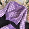 VestidosConjunto de cuadros de punto - falda - chaleco - cárdigan