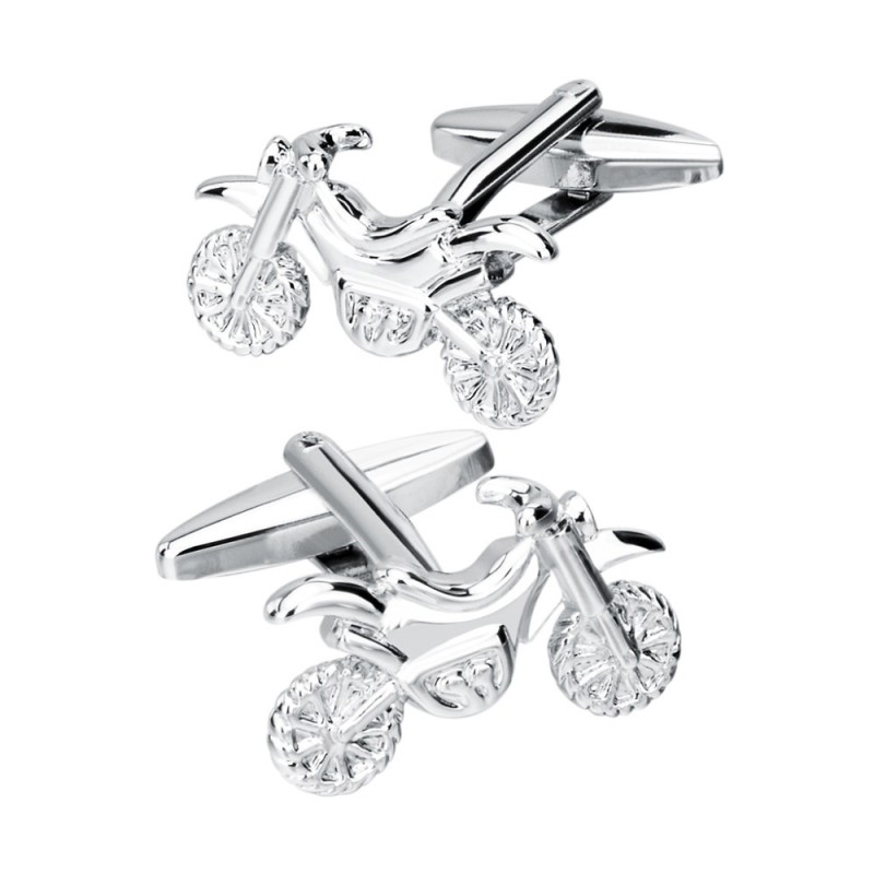 Silver motorcycle - elegant cufflinksCufflinks