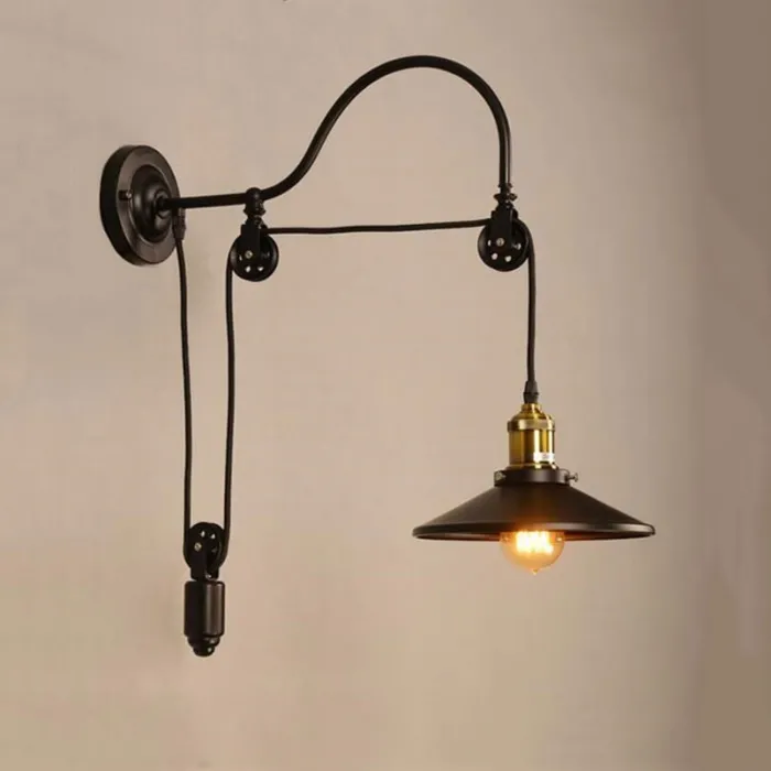 ApliquesLámpara de pared de hierro retro - longitud ajustable
