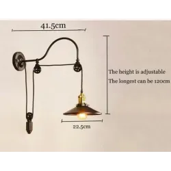 ApliquesLámpara de pared de hierro retro - longitud ajustable