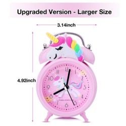 Alarm clock with double bell - clock with backlight - unicorn / dinosaur / astronautClocks