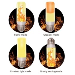 LED fire effect bulb - flicker flame - 4 modes - 3W - E27E27