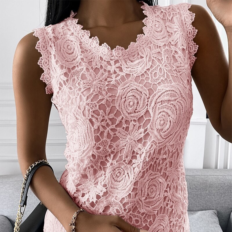 Blusas y camisasCamiseta encaje elegante - sin mangas