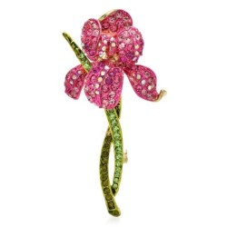 BrochesFlor de orquídea de cristal - broche elegante