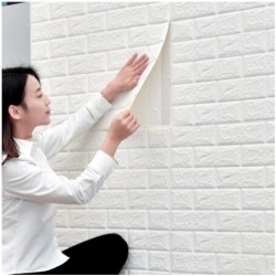 Pegatinas de paredAdhesivo de pared 3D - espuma autoadhesiva - papel pintado - resistente al agua - diseño de ladrillo - 60 *...