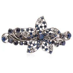 Pinzas de cabelloFlor de cristal azul - pasador de pelo elegante