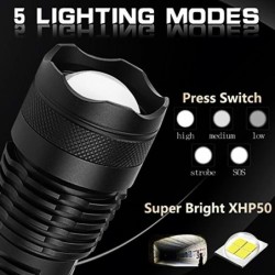 LinternasZ20 - XHP50 - batería 18650 - linterna LED - zoom - USB - resistente al agua