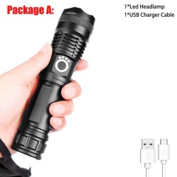 LinternasZ20 - XHP50 - batería 18650 - linterna LED - zoom - USB - resistente al agua