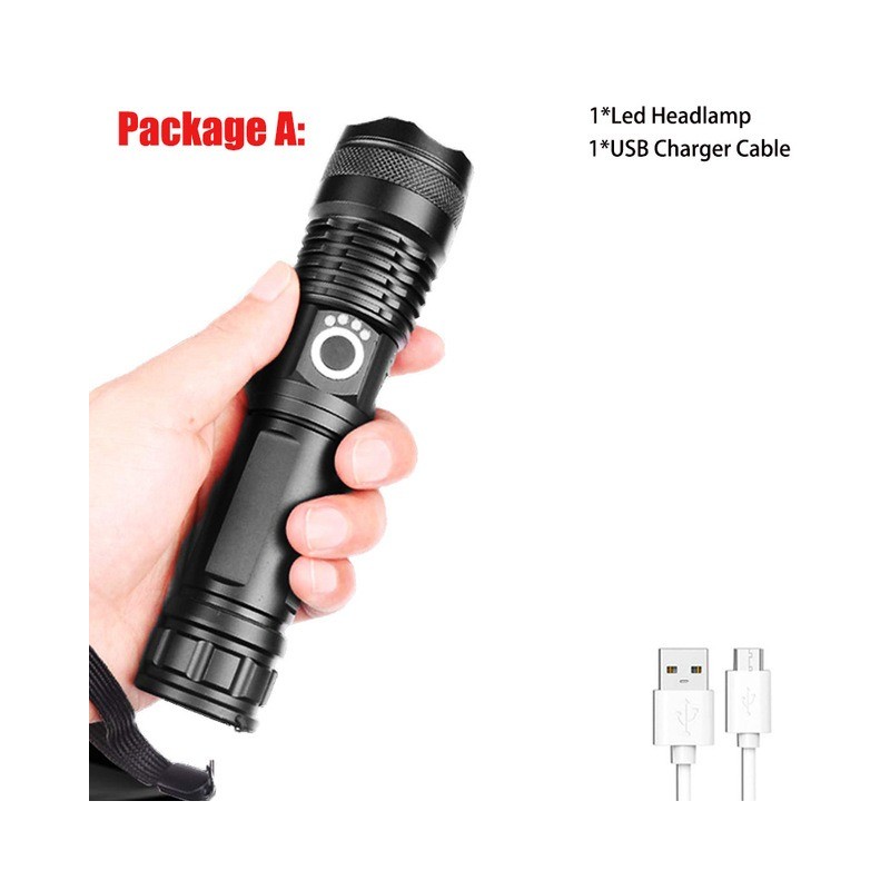 LinternasZ20 - XHP50 - batería 18650 - linterna LED - zoom - USB - resistente al agua