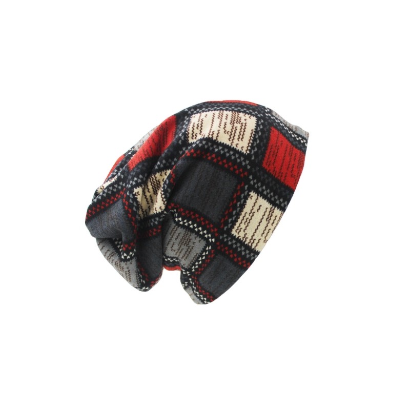 Sombreros / gorras2 en 1 - gorro / bufanda de invierno - diseño de cuadros - unisex