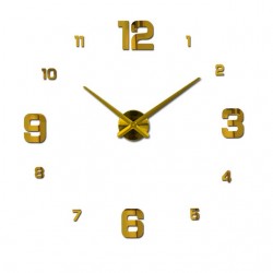 Pegatinas de paredReloj de pared 3D - adhesivo acrílico DIY - efecto espejo