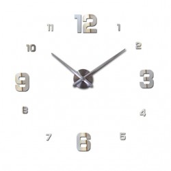 Pegatinas de paredReloj de pared 3D - adhesivo acrílico DIY - efecto espejo