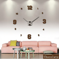 Pegatinas de paredReloj de pared 3D - adhesivo acrílico DIY - efecto espejo