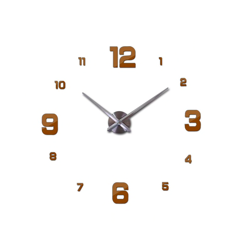 Pegatinas de paredReloj de pared 3D - adhesivo acrílico DIY - efecto espejo