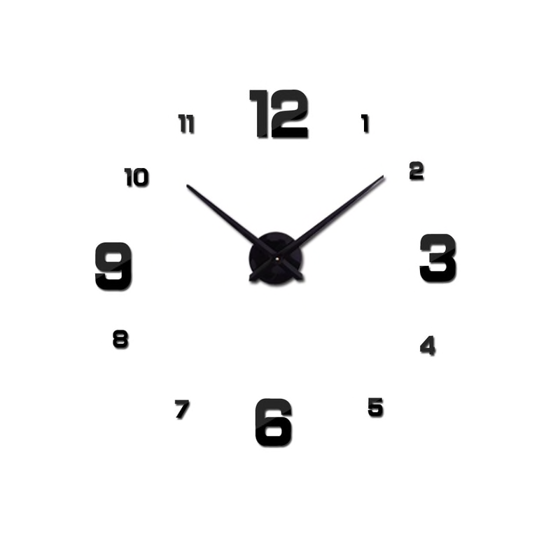 Pegatinas de paredReloj de pared 3D - adhesivo acrílico DIY - efecto espejo