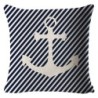 Decorative blue cushion cover - ocean / boat / rudder - 50cm * 50cmCushion covers