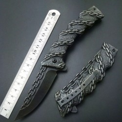 Cuchillos & multitoolsCuchillo táctico plegable - diseño de cadena