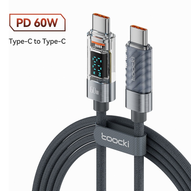 CablesCable USB C a tipo C - carga rápida - transmisión de datos - con pantalla LCD - 60W / 100W