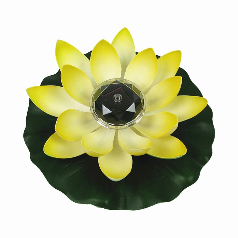 Iluminación solarFlor con energía solar - forma de loto - LED - decoración flotante de fuente / estanque