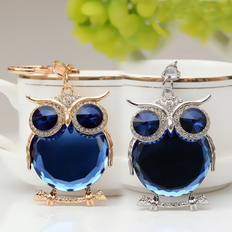 Blue crystal owl - keychainKeyrings