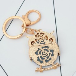 Blue crystal owl - keychainKeyrings