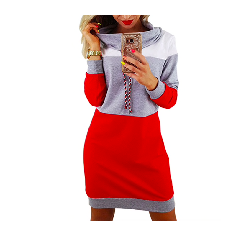 VestidosSuéter largo a rayas - mini vestido con cuello alto VestidosSuéter largo a rayas - mini vestido con cuello alto