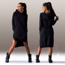 Hoodies & JerséisVestido con capucha para mujer - jersey largo