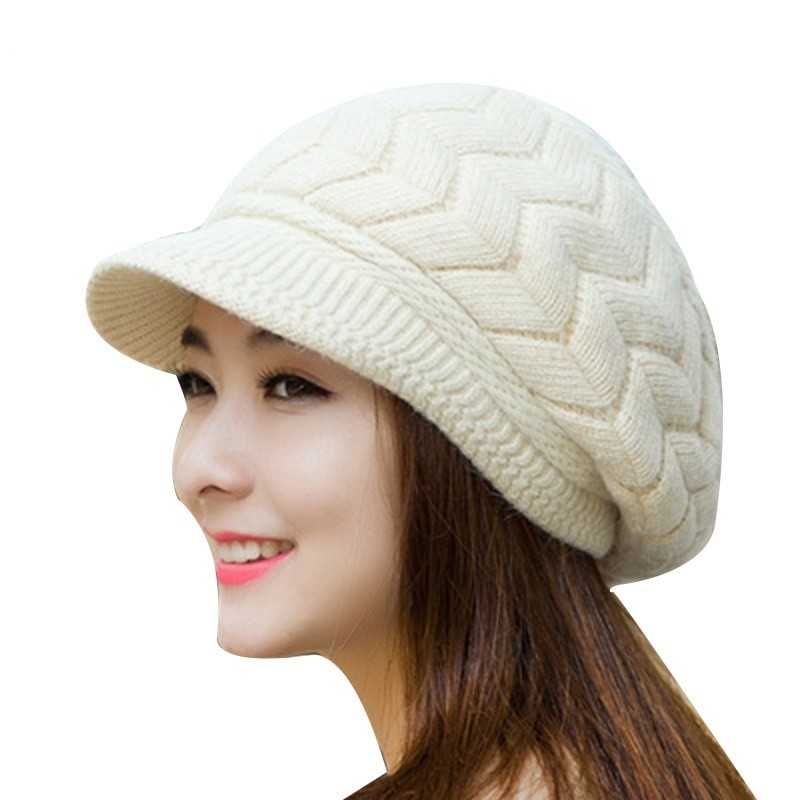 Sombreros & gorrasGorro de punto de lana de invierno con visera