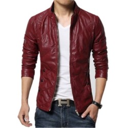 ChaquetasChaqueta de cuero delgada - con cremalleras / bolsillos