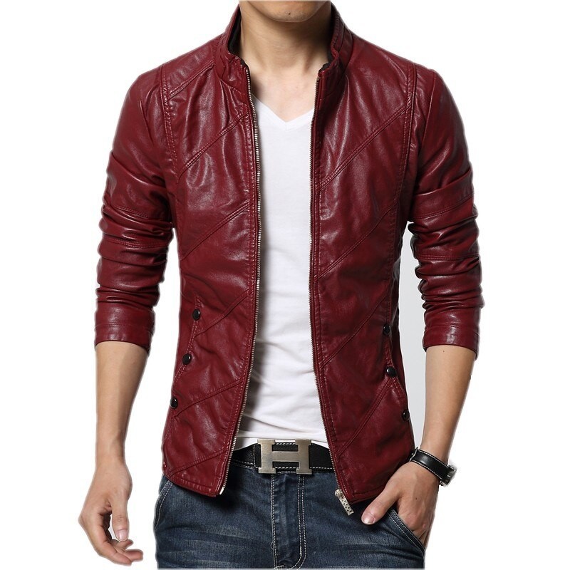 ChaquetasChaqueta de cuero delgada - con cremalleras / bolsillos ChaquetasChaqueta de cuero delgada - con cremalleras / bolsillos