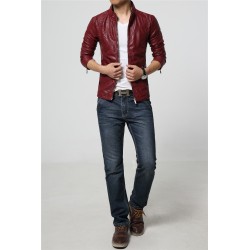 ChaquetasChaqueta de cuero delgada - con cremalleras / bolsillos