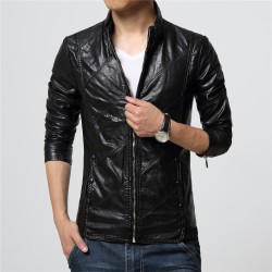 ChaquetasChaqueta de cuero delgada - con cremalleras / bolsillos