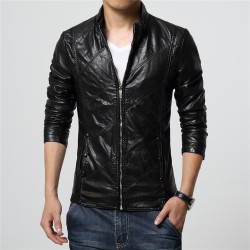 Slim leather jacket - with zippers / pocketsJackets