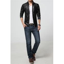 ChaquetasChaqueta de cuero delgada - con cremalleras / bolsillos
