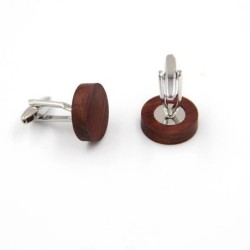Classic wooden round cufflinksCufflinks